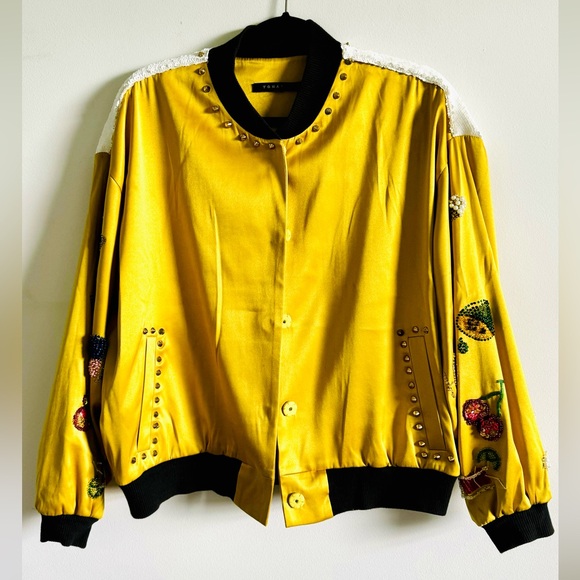YOHANIX souvenir beads&spangle yellow jacket, s size - Picture 3 of 13